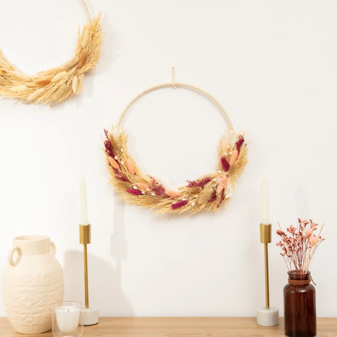 ATMOSPHERA Couronne de fleurs séchées
