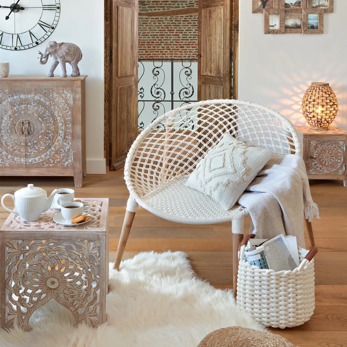 ATMOSPHERA Coussin "Inca", coton tufté Sale
