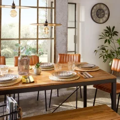 ATMOSPHERA Ensemble table à manger "Edena" + 4 chaises "Dario" Discount