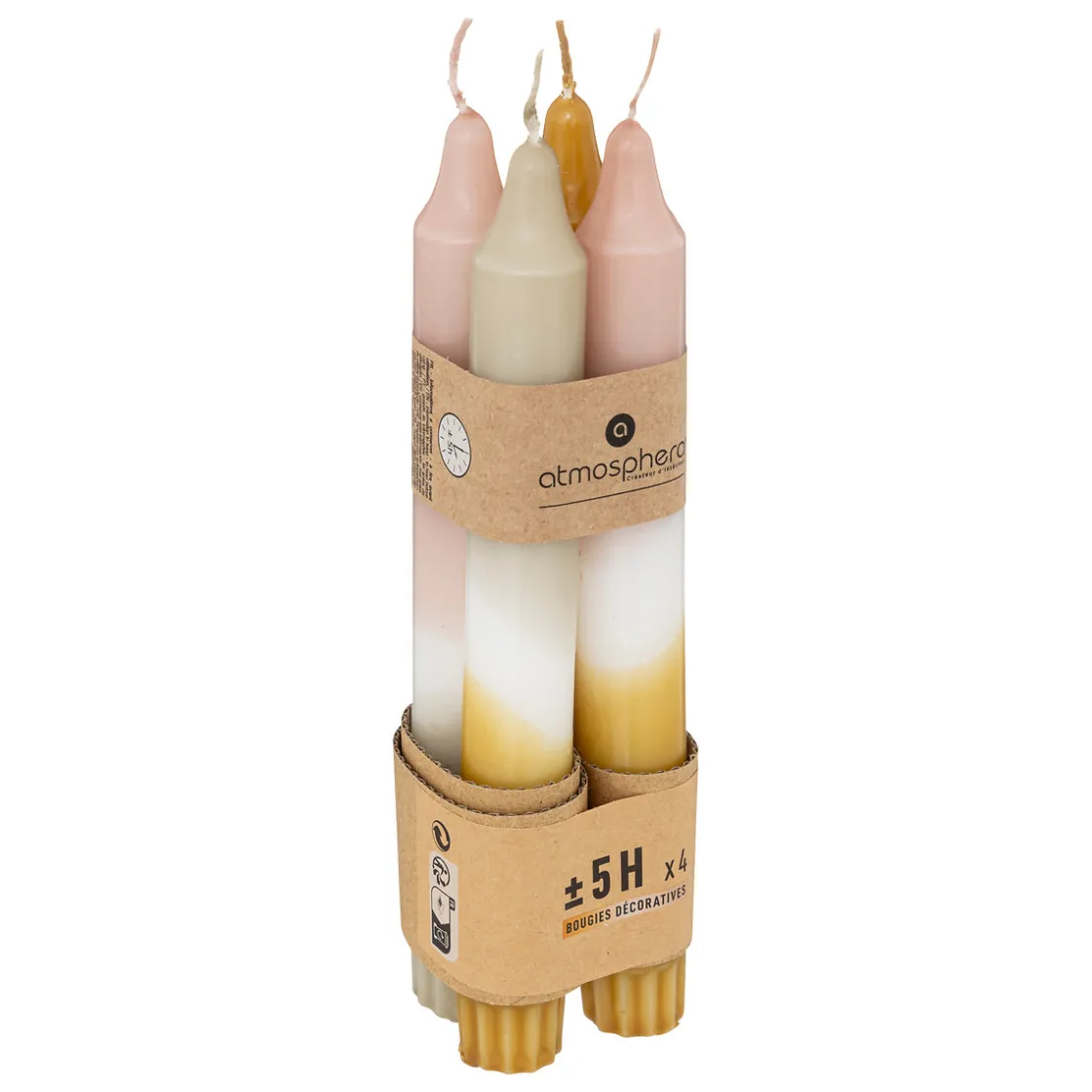 ATMOSPHERA Lot de 4 bougies bâtons "Laya" Outlet