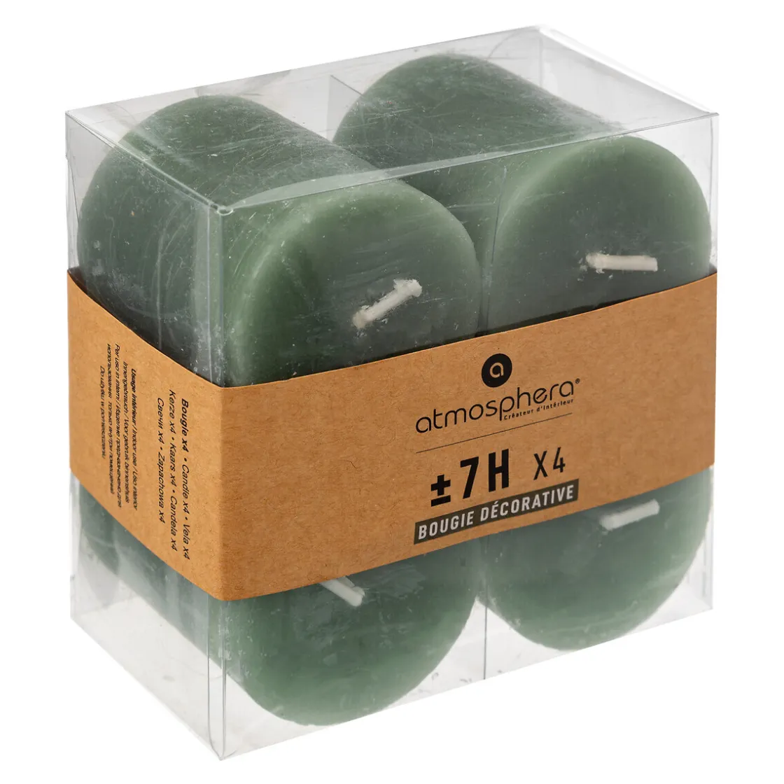 ATMOSPHERA Lot de 4 bougies rustiques "Olia" Discount