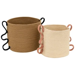ATMOSPHERA Lot de 2 paniers ronds "Wavy bliss" Outlet