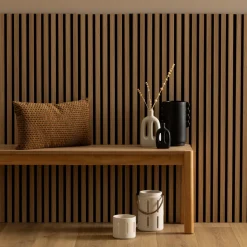 ATMOSPHERA Lot de 4 panneaux décoratifs tasseaux bois Colva Discount