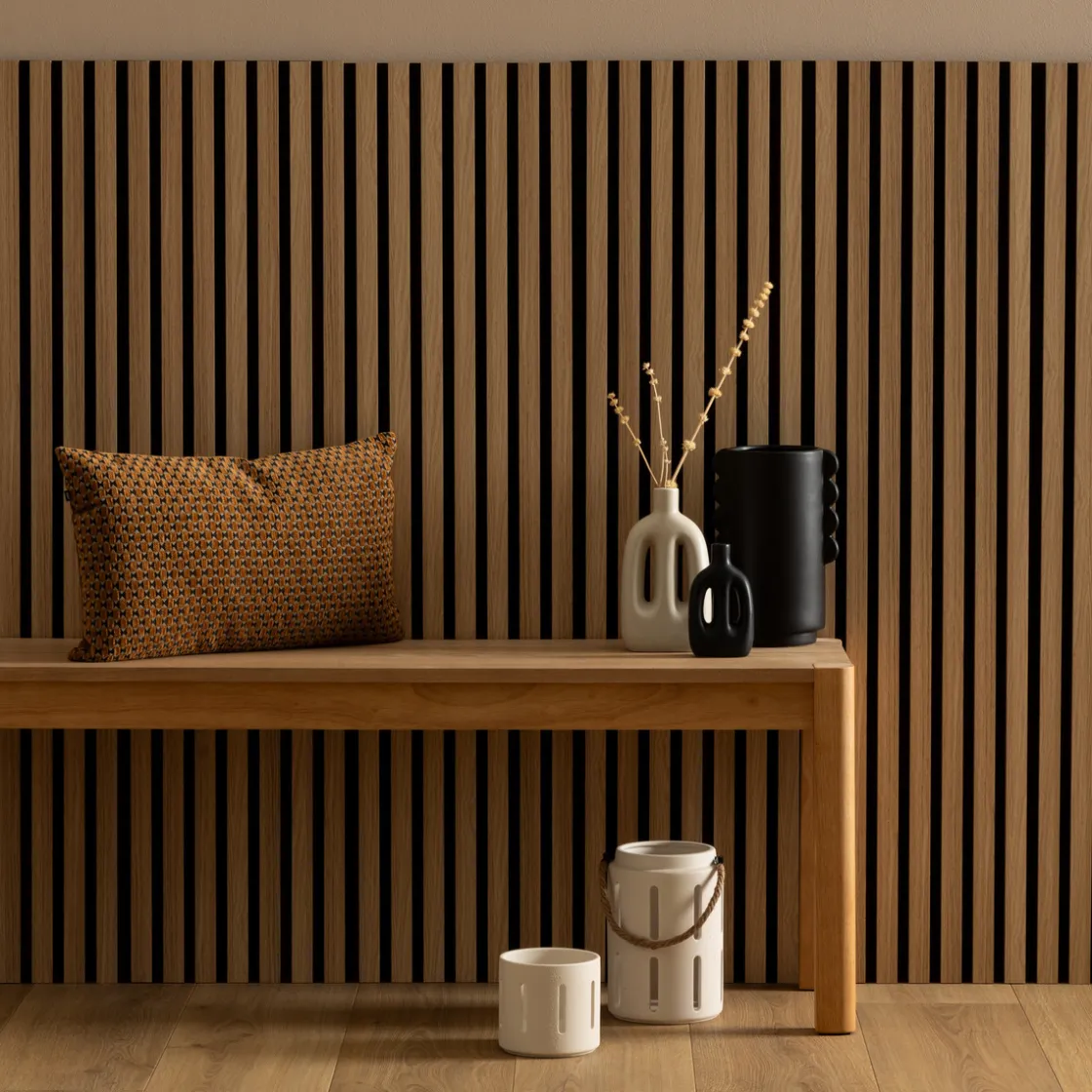 ATMOSPHERA Lot de 4 panneaux décoratifs tasseaux bois Colva Discount