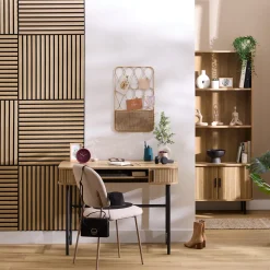 ATMOSPHERA Lot de 4 panneaux décoratifs tasseaux bois Colva New
