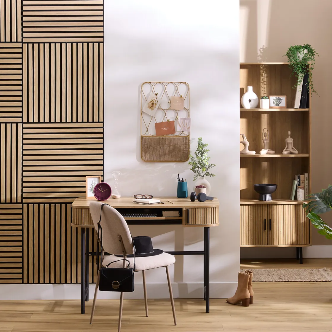 ATMOSPHERA Lot de 4 panneaux décoratifs tasseaux bois Colva New