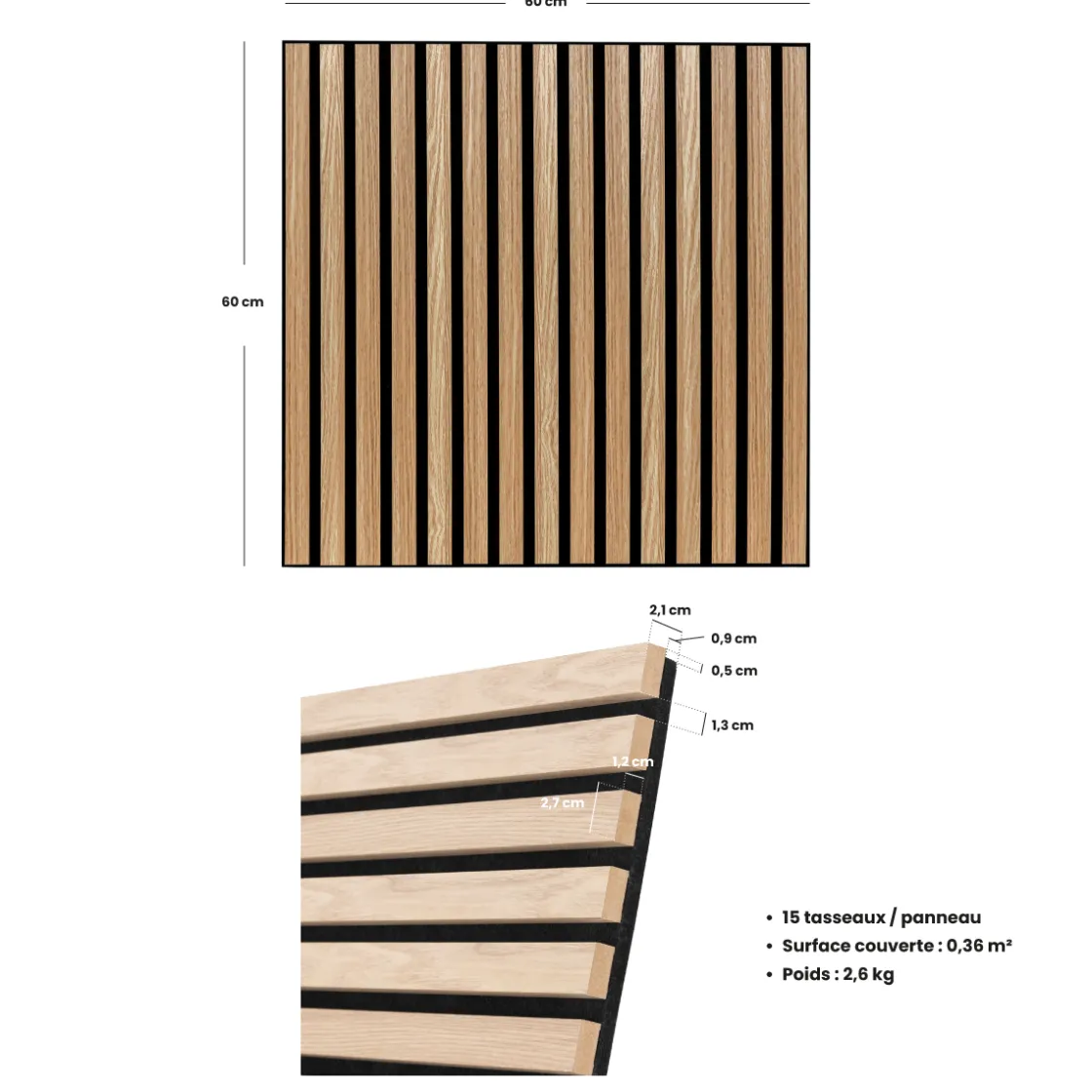ATMOSPHERA Lot de 4 panneaux décoratifs tasseaux bois Colva New
