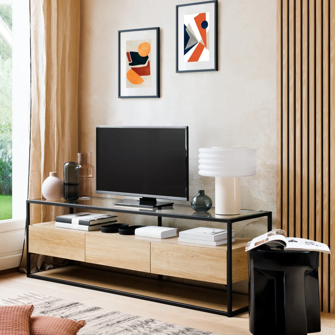 ATMOSPHERA Lot de 4 panneaux décoratifs tasseaux bois Colva Online