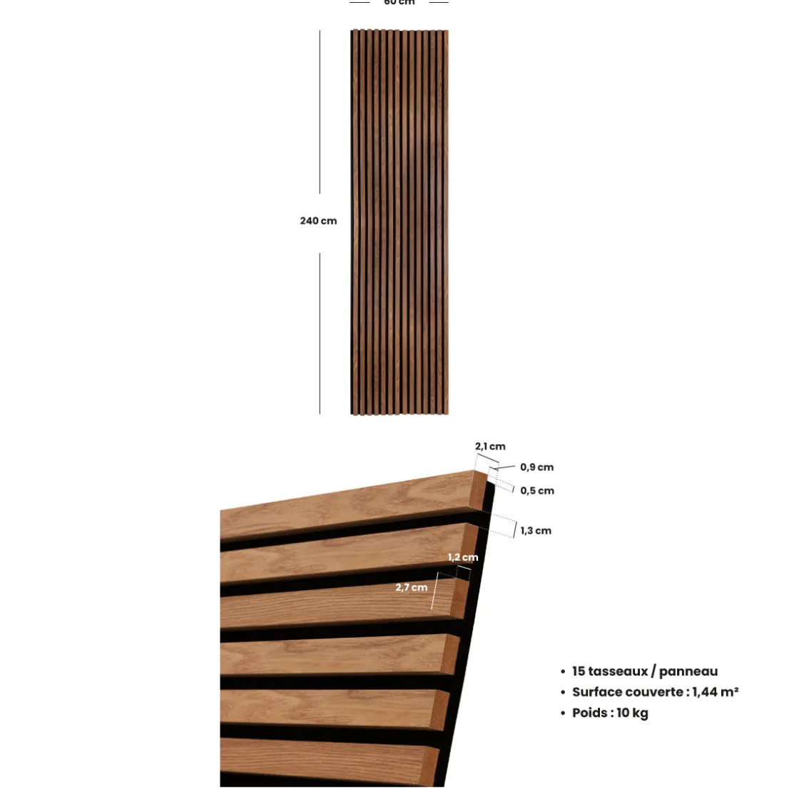 ATMOSPHERA Lot de 3 panneaux décoratifs tasseaux bois Colva Online