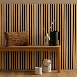 ATMOSPHERA Lot de 3 panneaux décoratifs tasseaux bois Colva Best