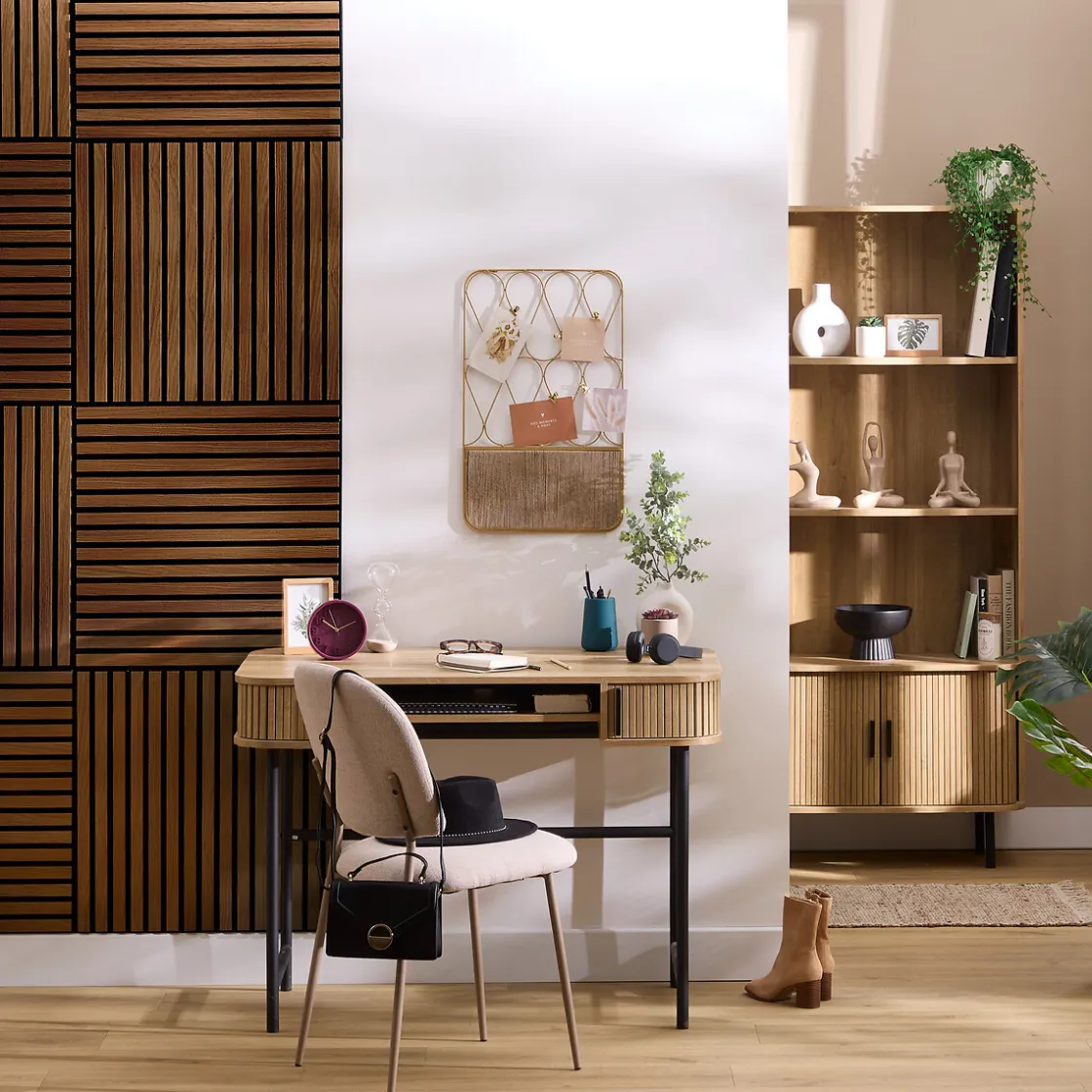 ATMOSPHERA Lot de 3 panneaux décoratifs tasseaux bois Colva New