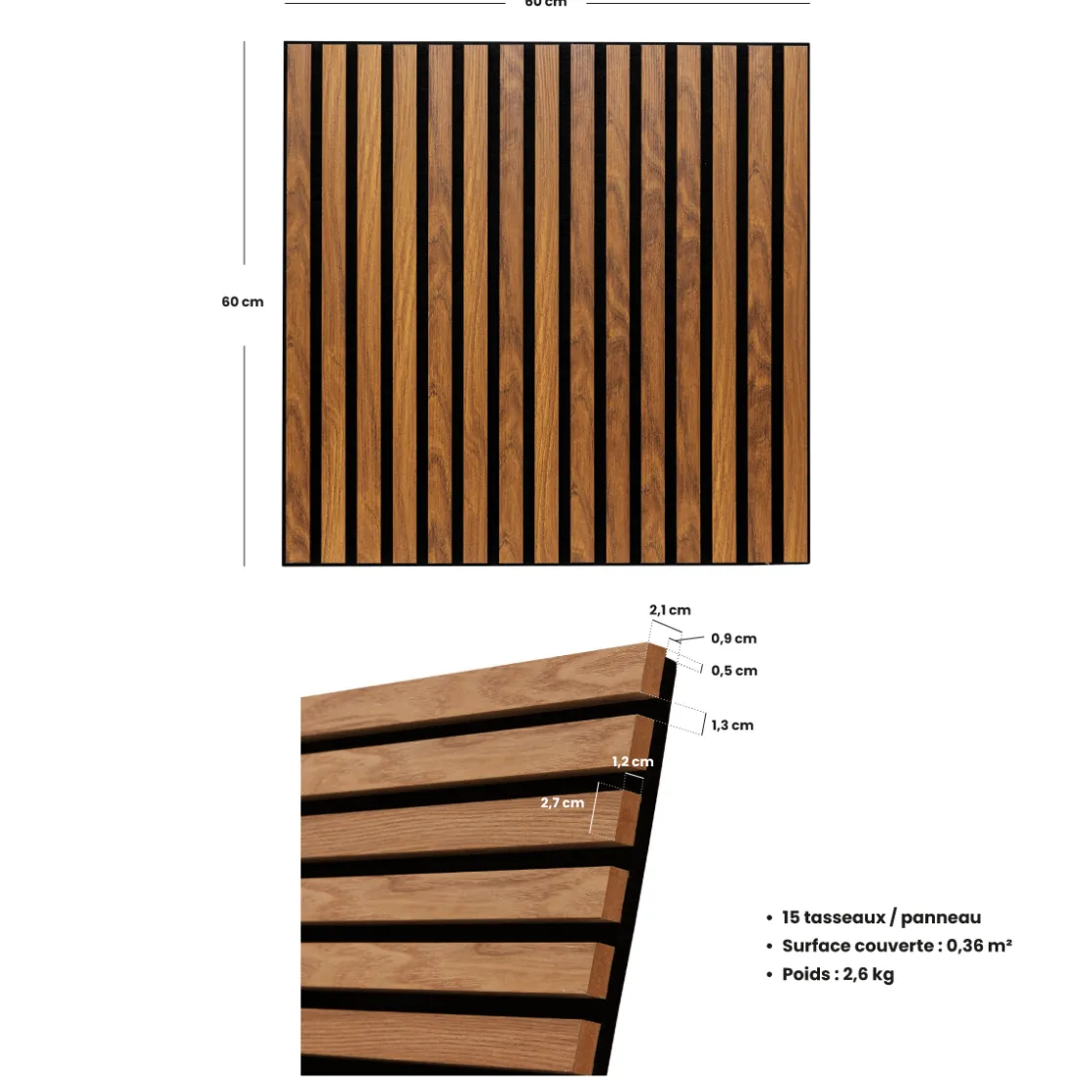 ATMOSPHERA Lot de 3 panneaux décoratifs tasseaux bois Colva New