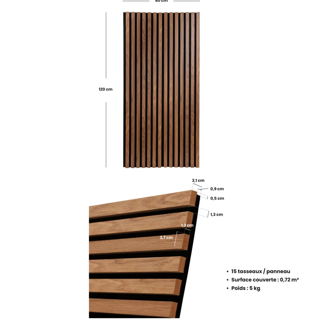 ATMOSPHERA Lot de 3 panneaux décoratifs tasseaux bois Colva Discount