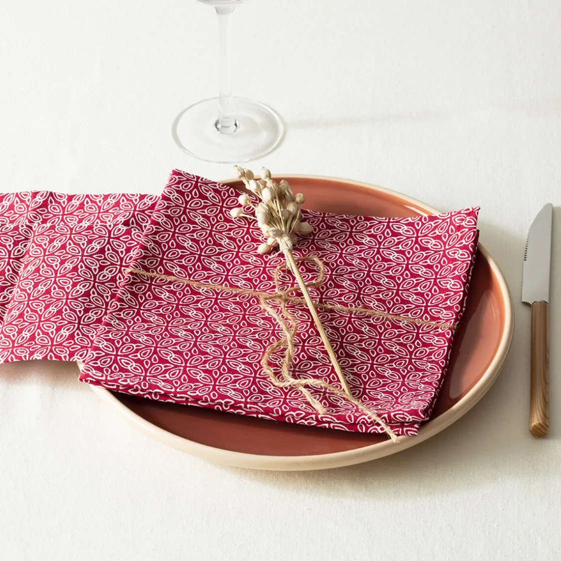 ATMOSPHERA Lot de 4 serviettes de table "Olia" New