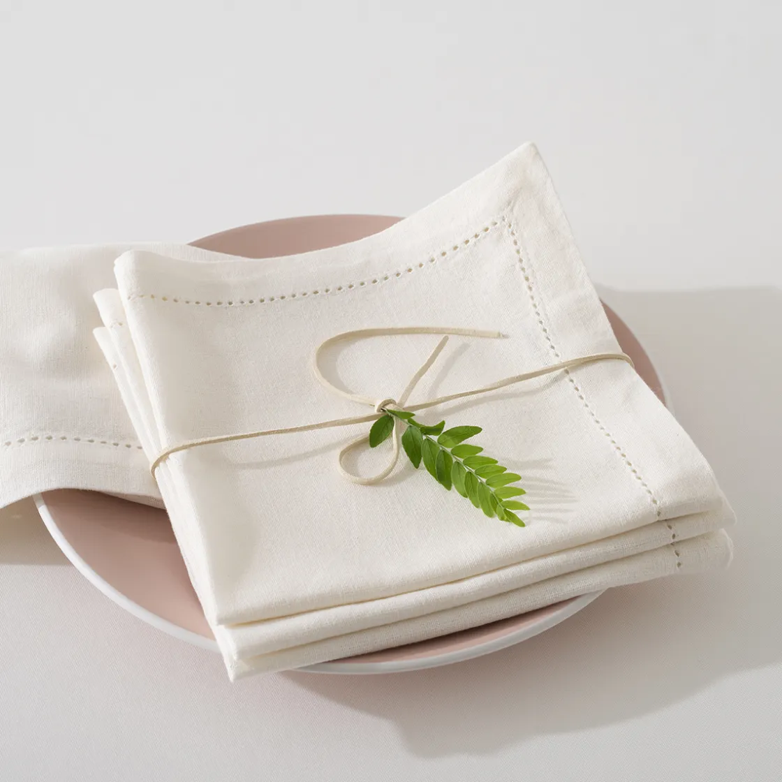ATMOSPHERA Lot de 4 serviettes de table "Chambray" Outlet