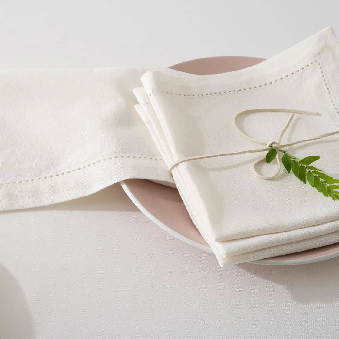 ATMOSPHERA Lot de 4 serviettes de table "Chambray" Outlet