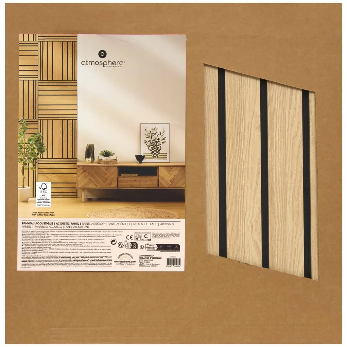 ATMOSPHERA Panneau décoratif tasseaux bois Colva New