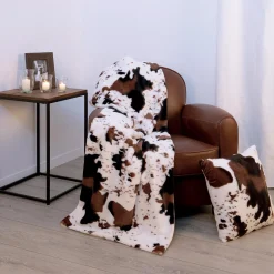 ATMOSPHERA Plaid "3D Géo" fausse fourrure Discount