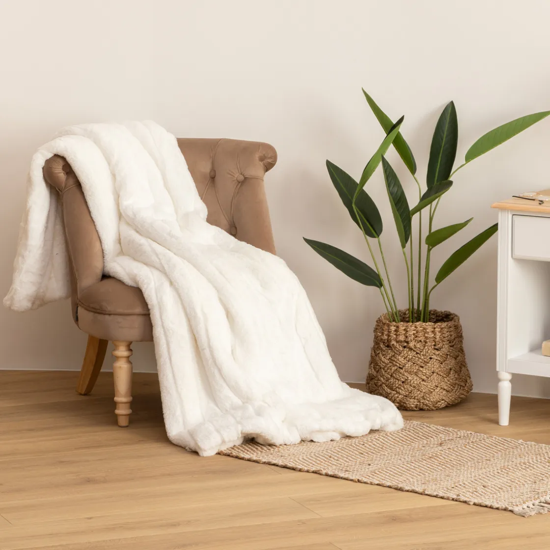 ATMOSPHERA Plaid "Manoir" fausse fourrure Hot