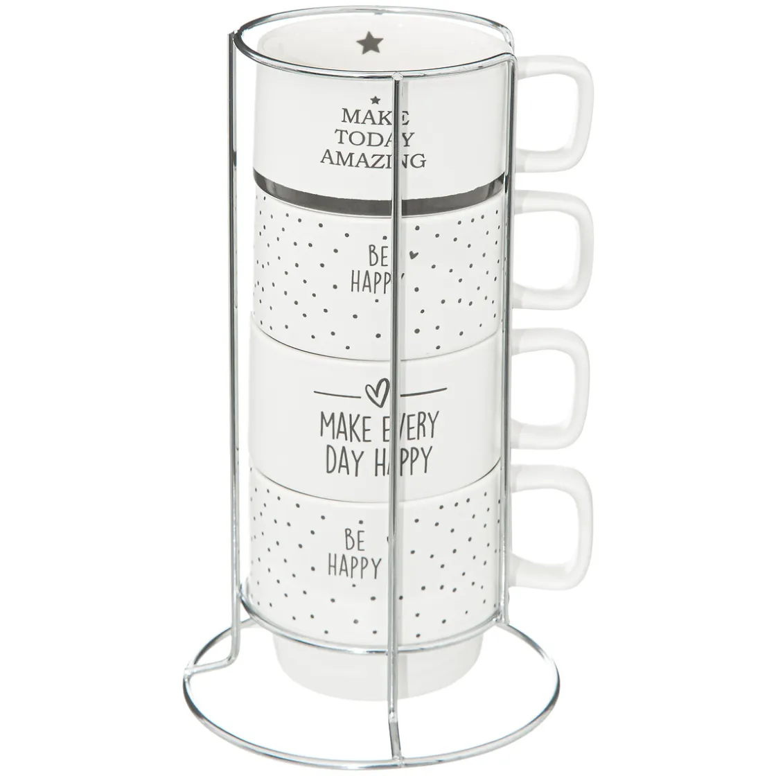 ATMOSPHERA Rack 4 mugs "Happy"