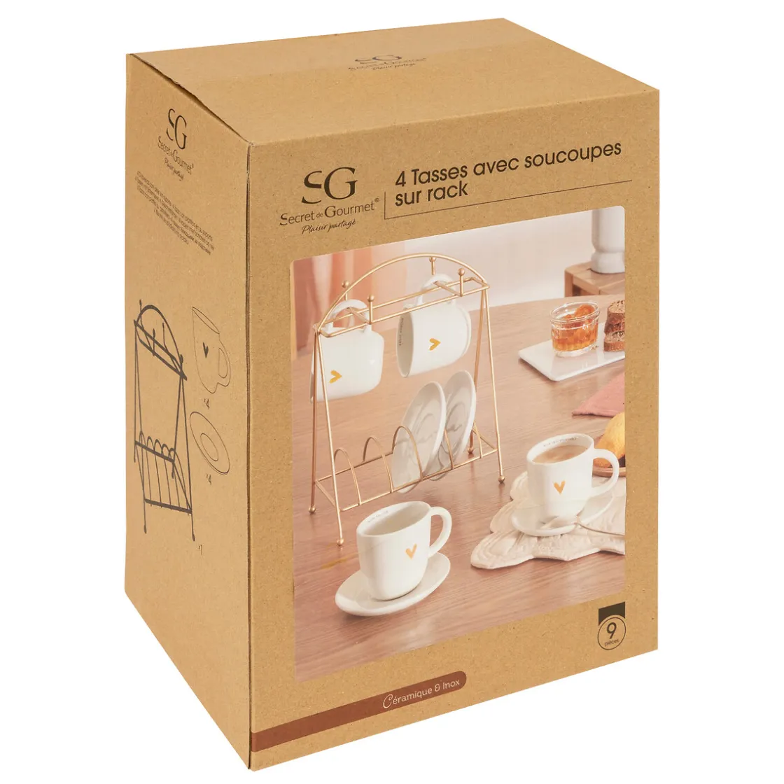 ATMOSPHERA Rack 4 tasses "The floral" Clearance