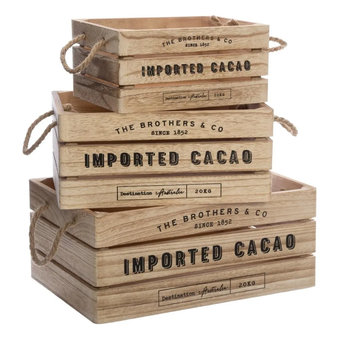 ATMOSPHERA Set de 3 cagettes "Colonial" Online