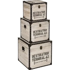 ATMOSPHERA Set de 3 malles carrées "Rétro Factory" Clearance