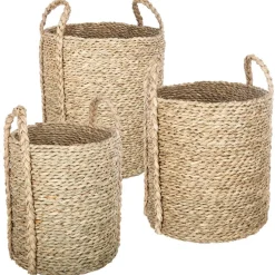 ATMOSPHERA Set de 3 paniers à anses ronds Discount