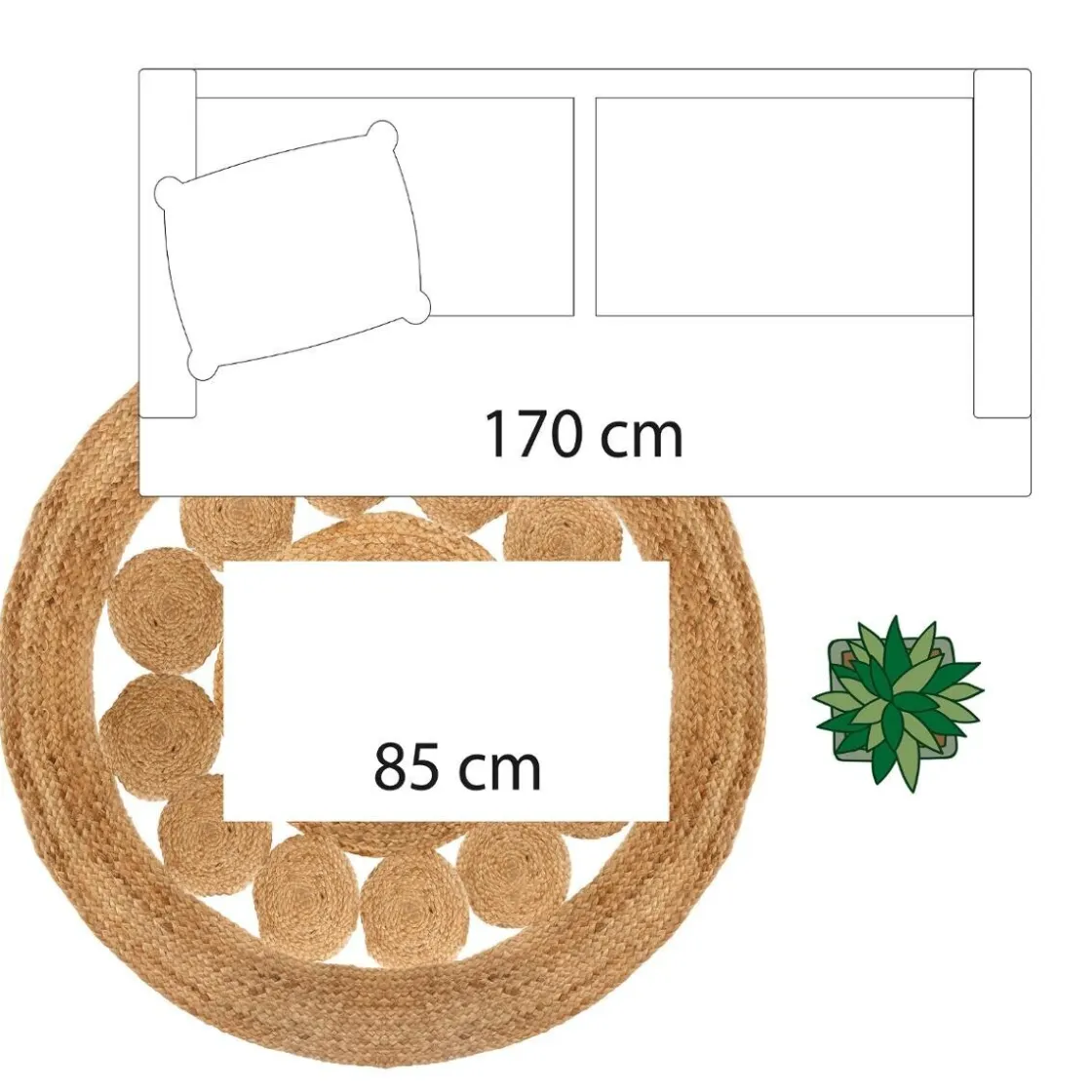 ATMOSPHERA Tapis ajouré en jute Hot