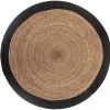 ATMOSPHERA Tapis en jute bord noir New