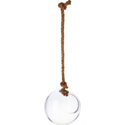 ATMOSPHERA Vase boule, verre et corde Sale