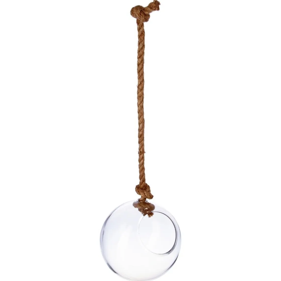 ATMOSPHERA Vase boule, verre et corde Sale
