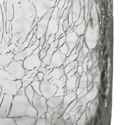 ATMOSPHERA Vase cylindre, verre craquelé Clearance